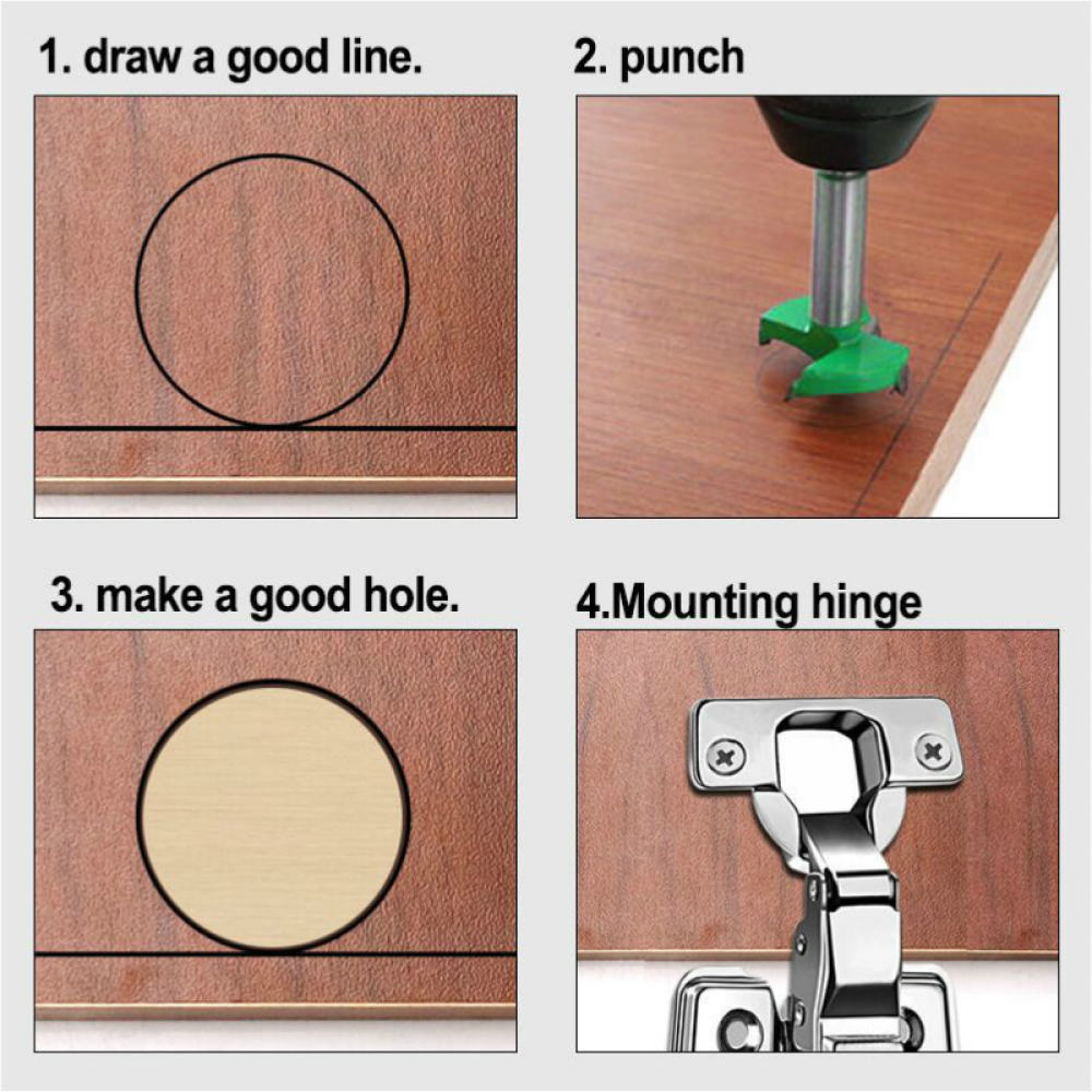 Furniture Hardware Jig - Woodworking Hinge Boring Template For Temu