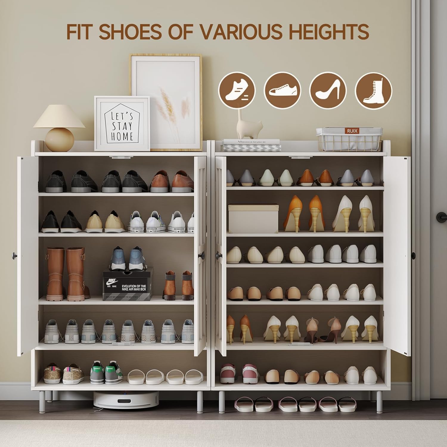 6 Tier Shoe Storage Cabinet, 4 - Cabinet Hinge Overlay review and price